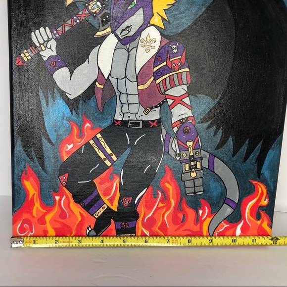 Beelzemon Original Artwork on Canvas w/ Acrylic